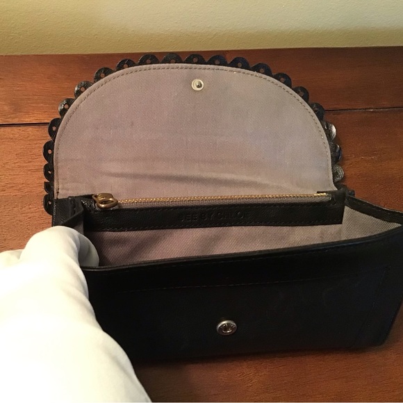 See by Chloe Black Scalloped Trim Wallet - Picture 3 of 10